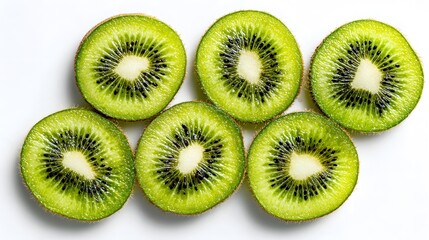 Fototapeta premium Close-up view of sliced kiwi fruit.