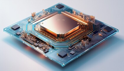 bga package processor showcased in a clear photo isolated against a white background this bga package highlights the intricate design and functionality of the processor