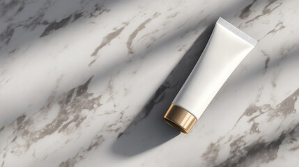 White Cosmetic Tube Marble Background