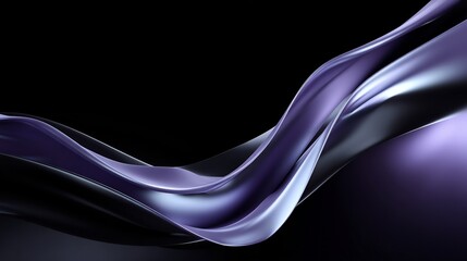 Obraz premium Abstract Flowing Purple Fabric Against a Deep Black Backdrop, Suitable for Backgrounds and Design Concepts
