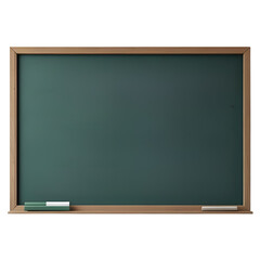 Blank Green Chalkboard Ready For Learning, Lessons, and Ideas isolated on transparent background Generative AI.