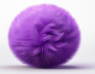 abstract fluffy purple sphere isolated on white background