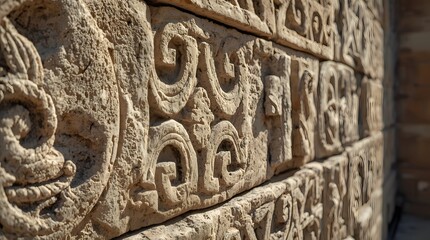 Ancient Carved Stone Wall