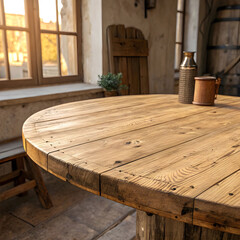 Rustic wooden tabletop perfect background for product displays or mockups