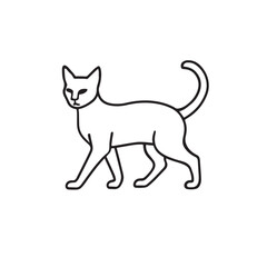 Cat line art vector illustration on white background