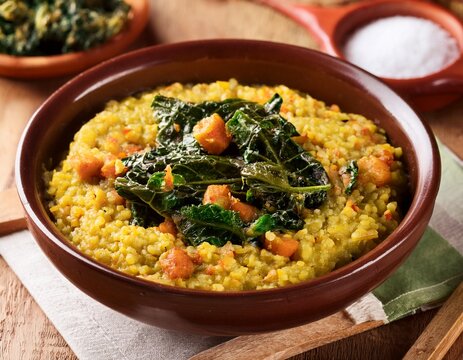 zimbabwean sadza thick maize porridge with collard greens