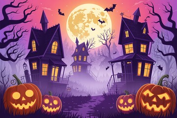 Fototapeta premium halloween background with pumpkins