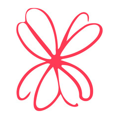 abstract red flower doodle 