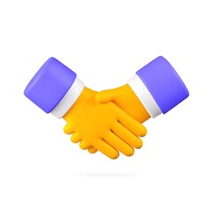 3D Handshake Icon PNG Transparent, Yellow Hands Shaking 3D, Agreement Icon Transparent PNG, Partnership Symbol 3D, Business Deal Icon PNG, Collaboration Icon 3D Transparent
