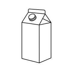 Simple outline drawing of a milk carton with a cap