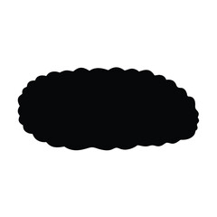 Black abstract shape with scalloped edges on white background