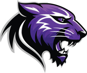 Colorful tiger head mascot profile