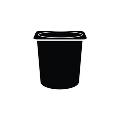 Black silhouette of a yogurt cup with a lid