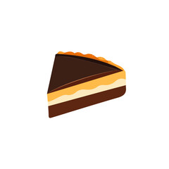 Minimalistic 2D flat icon featuring dessert cake slice pieces, clean vector design, simple illustration style, isolated on a white background, modern element in vector and EPS format.