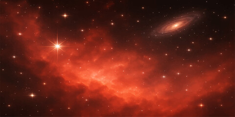 Cosmic expanse of stars and nebulae illuminating the dark night sky