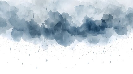 Abstract Sky Art with Clouds and Raindrops