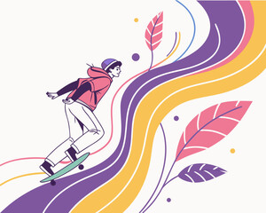 Obraz premium Prompt: Modern vector background with colorful liquid gradient shapes and smooth flowing lines, trendy abstract design. 