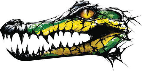 Crocodile head illustration graphic design