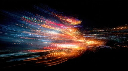 vibrant light trails abstract design