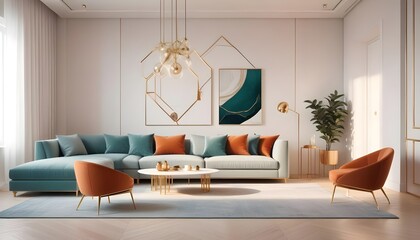 Photo interior modern design room 3d illustration