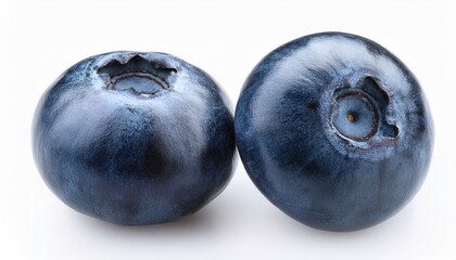 Obraz premium two fresh blueberry fruit on white background
