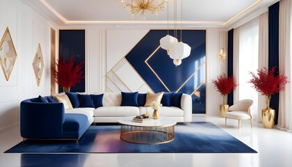 Photo interior modern design room 3d illustration