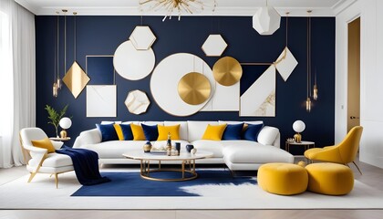 Photo interior modern design room 3d illustration