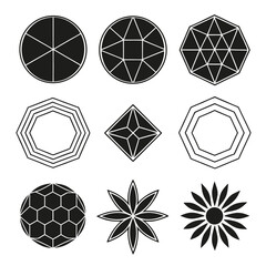 Fototapeta premium Geometric shapes abstract patterns black