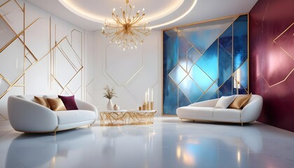 Photo interior modern design room 3d illustration