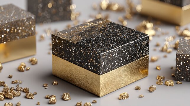 Luxury product packaging design with gold accents perfect for premium branding and gifts