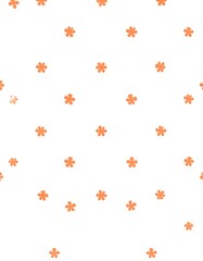 Obraz premium Small orange flower pattern on white background
