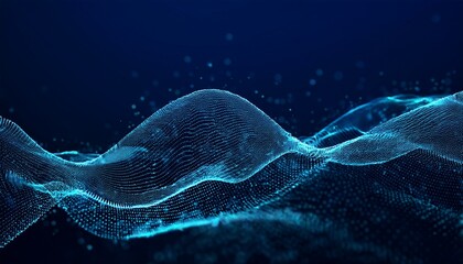abstract digital wave of particles