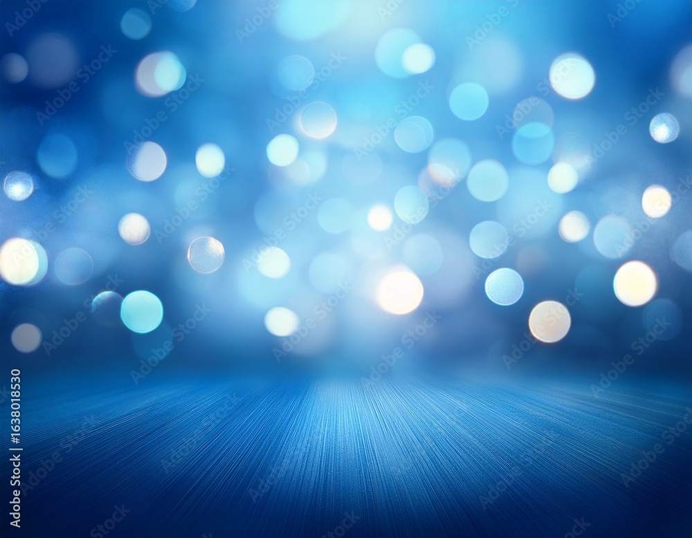 Wall mural ethereal blue background with soft glowing lights and bokeh effect for abstract use in design art an