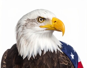 Obraz premium American Bald Eagle on Constitution Scroll Symbolizing Freedom and Democracy. Bird emblem document represent liberty governance nation.