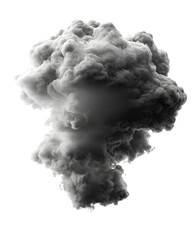 Dark smoke cloud, isolated on transparent background