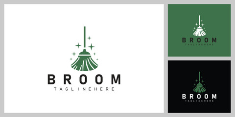 Minimal Broom and Dustpan Icon – Modern Cleaning Logo for Housekeeping and Sanitation Services