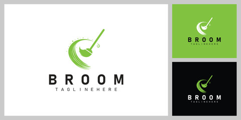 Minimal Broom and Dustpan Icon &ndash; Modern Cleaning Logo for Housekeeping and Sanitation Services