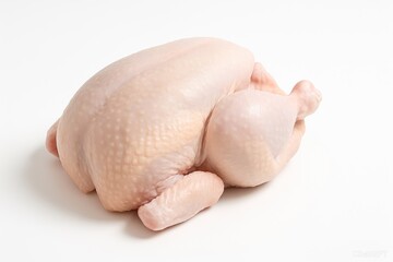 Naklejka premium Whole raw chicken isolated on white background