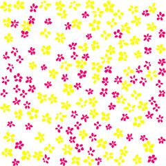 pink and yellow seamless flower pattern