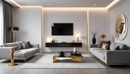 Photo interior modern design room 3d illustration