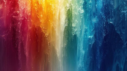 Fototapeta premium Colorful waterfall rainbow hues