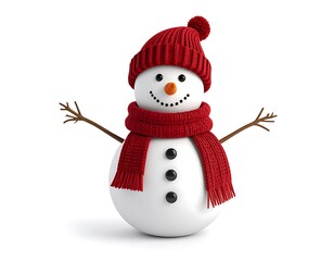 Snowman with red hat and scarf (1)