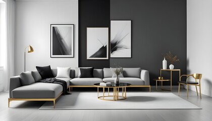 Photo interior modern design room 3d illustration