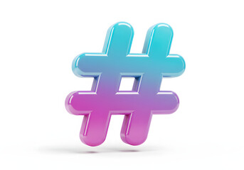 Obraz premium 3D Rendering of a vibrant Hashtag Symbol - Modern digital communication and social media icon concept