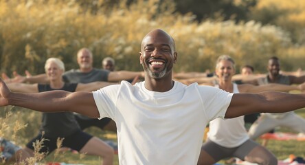 Fototapeta premium Find Your Fitness Outdoor Group Yoga Wellness