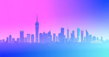 Obraz premium dubai skyline with reflection