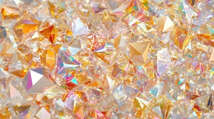 Iridescent gold and white crystal texture.