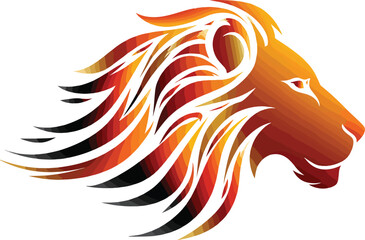 Fototapeta premium Stylized lion head graphic design