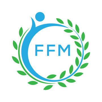 FFM letter logo. FFM blue image on white background. FFM Monogram logo design for entrepreneur and business. . FFM best Sports club logo.
