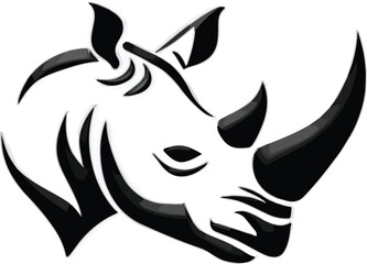 Obraz premium Stylized rhinoceros head graphic design
